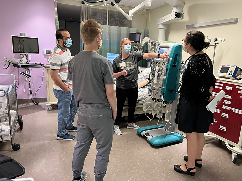 physicians participating in CRRT simulation