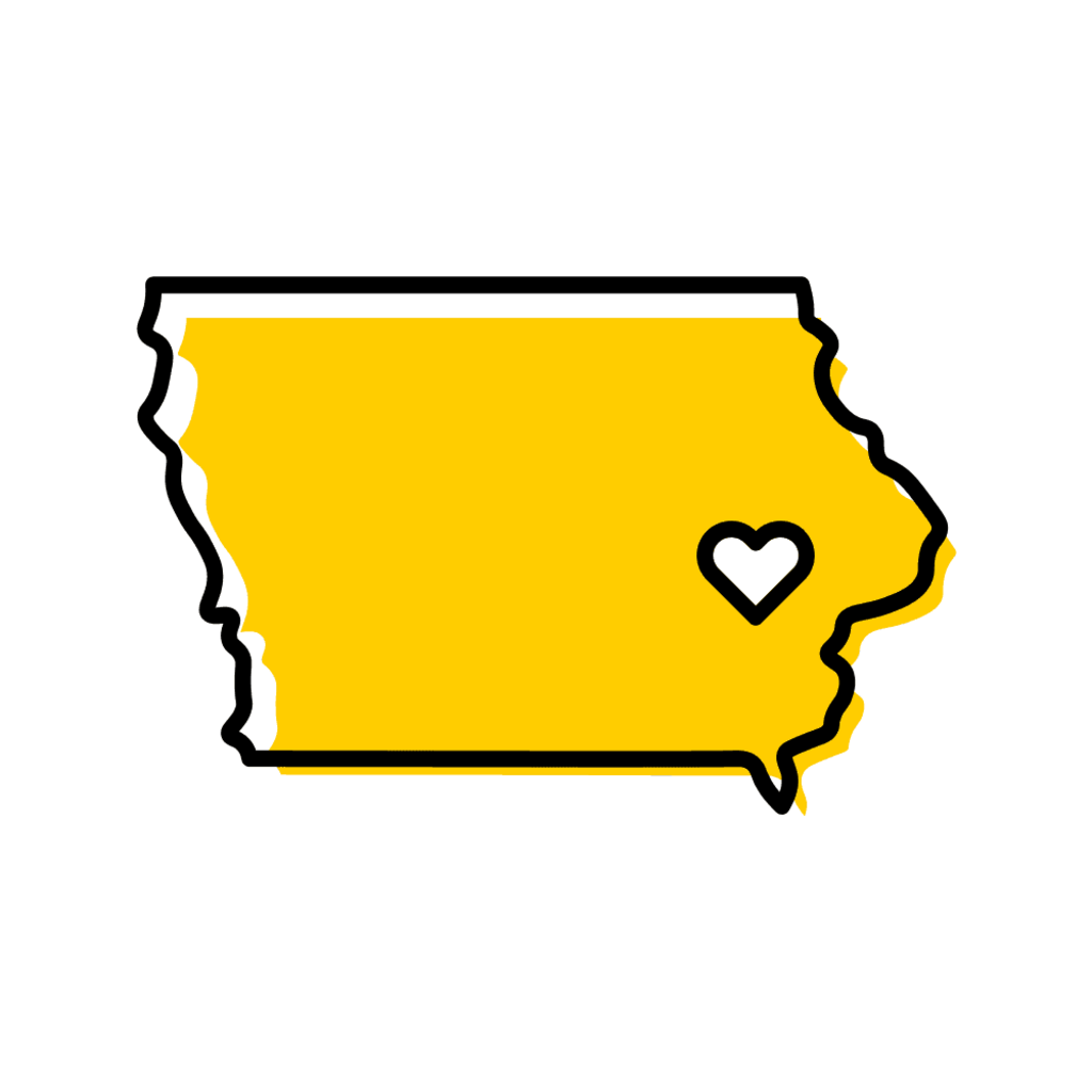 Iowa icon with heart