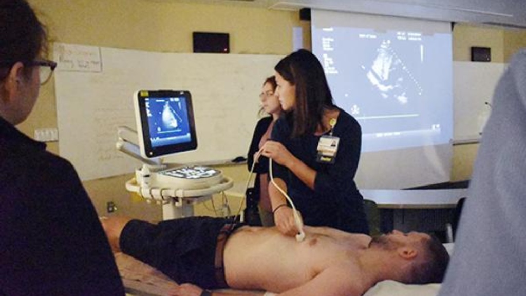 Photo of residents participating in ultrasound training